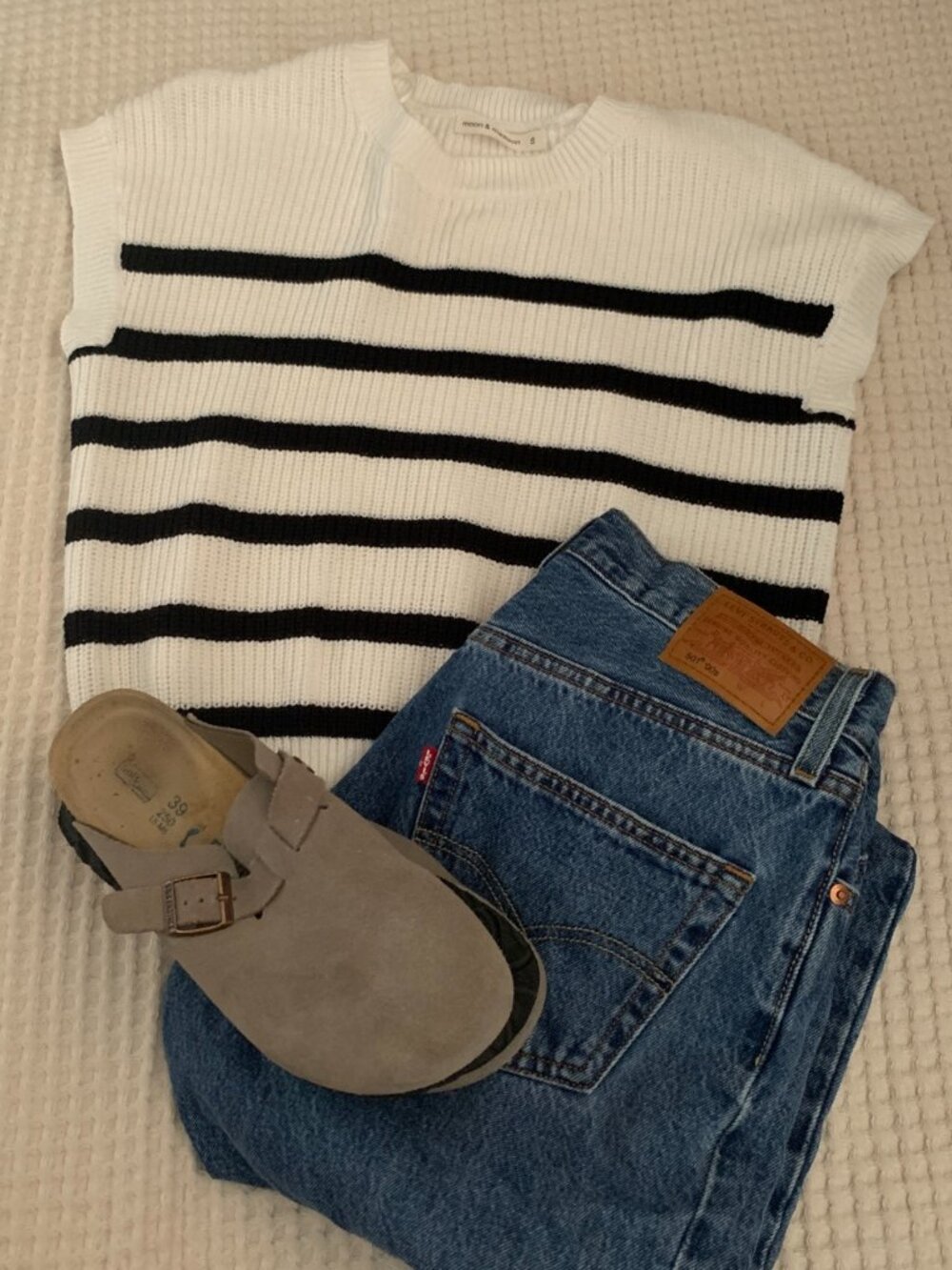 Black & White Striped Sweater Vest